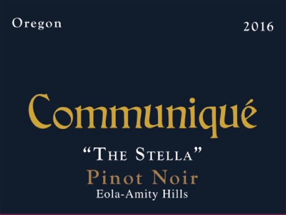 2016 "The Stella" Pinot Noir